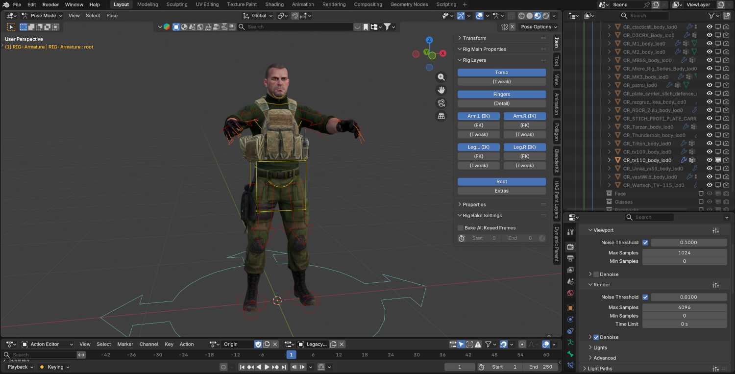 Blender file with a Tarkov character