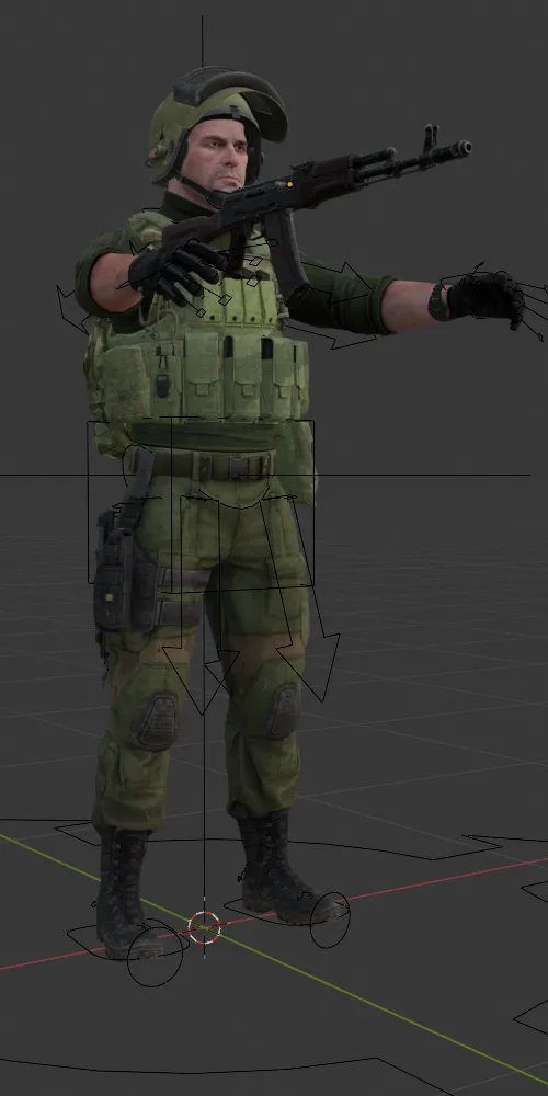 The different posing steps.