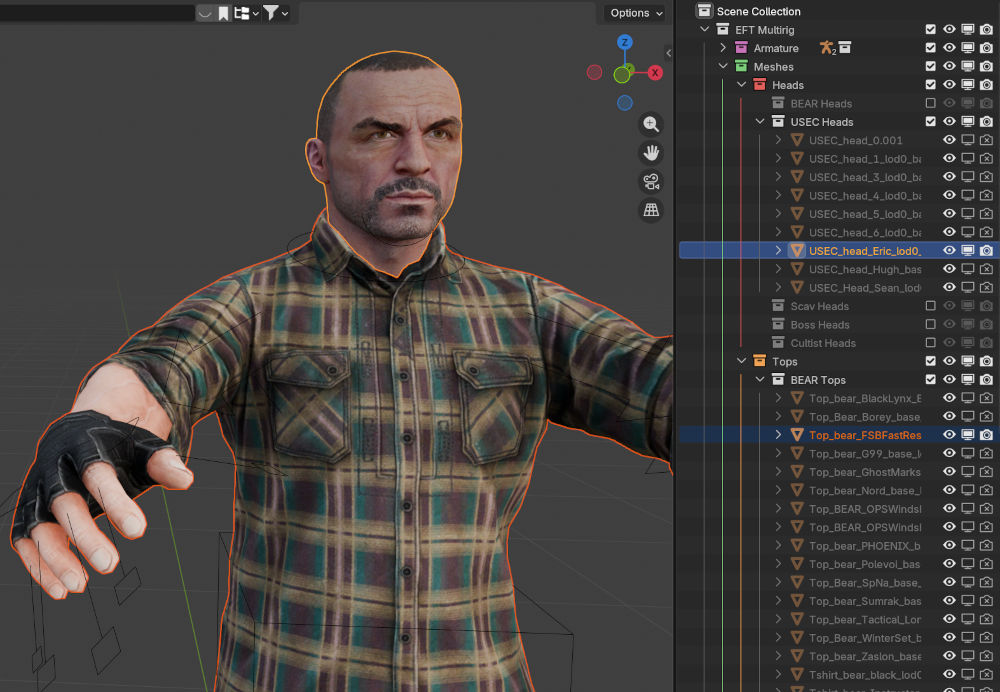 Example of head and top customization.