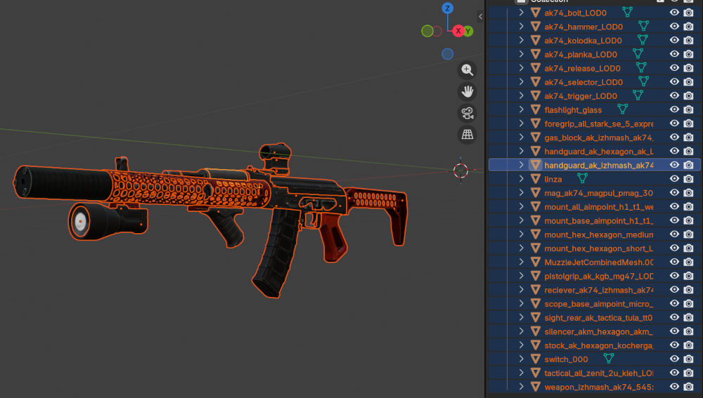 EFT gun imported in Blender