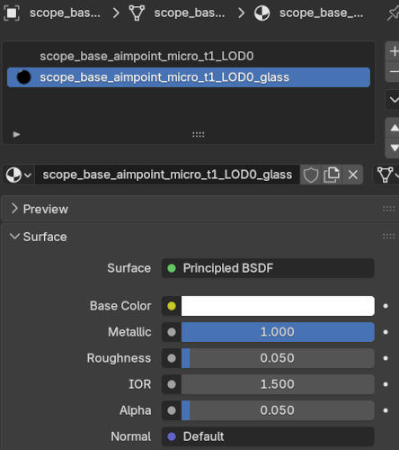 scope material setup