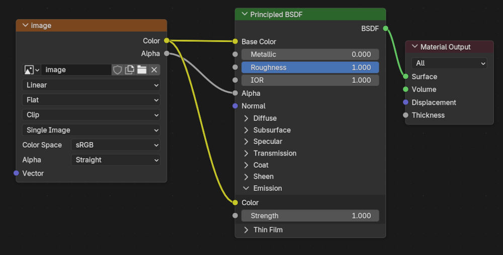 Background image material setup