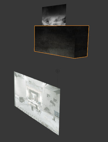 scene setup with ceiling.