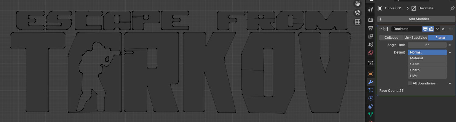 Logo after mesh decimation.