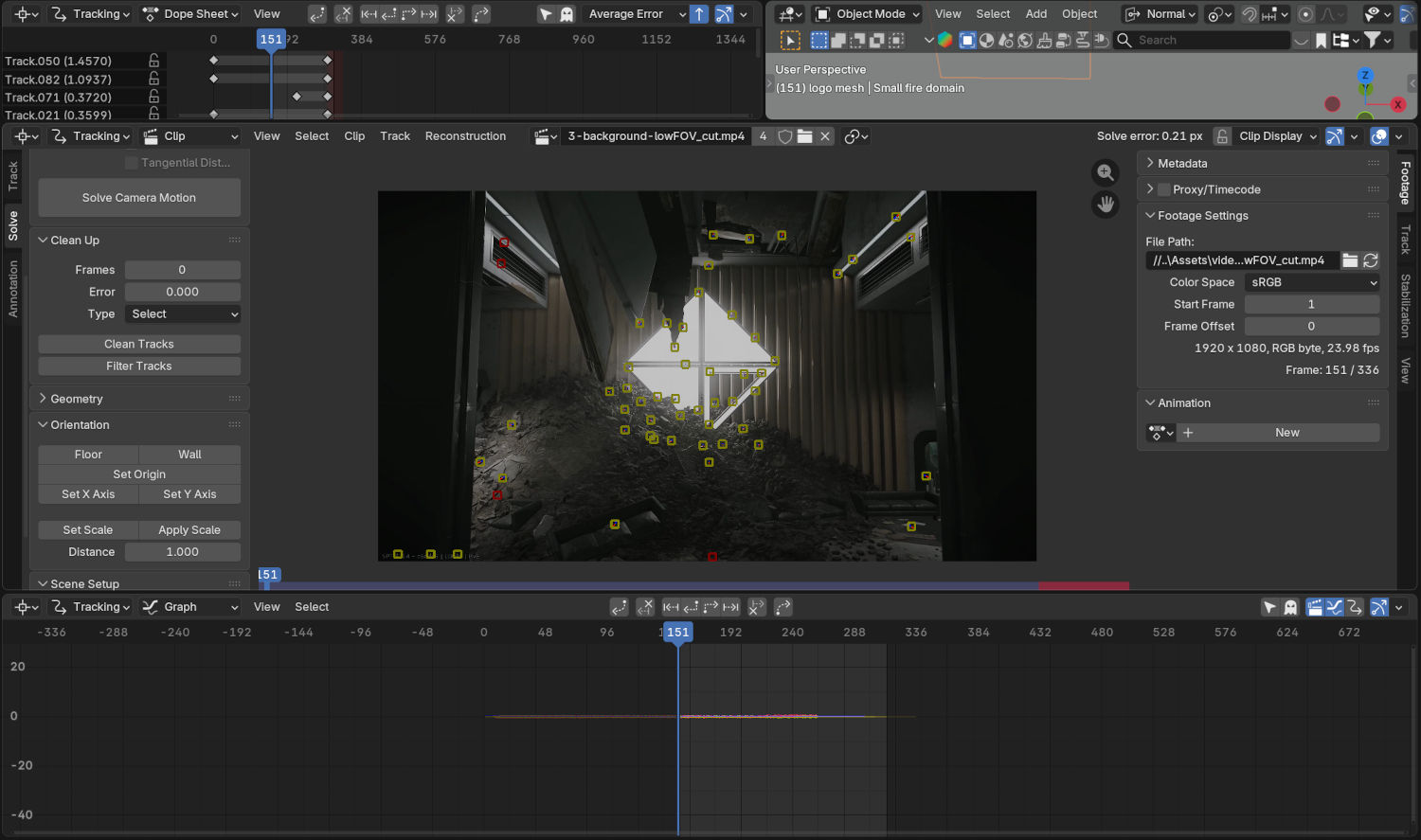 Overview of the motion tracking screen.