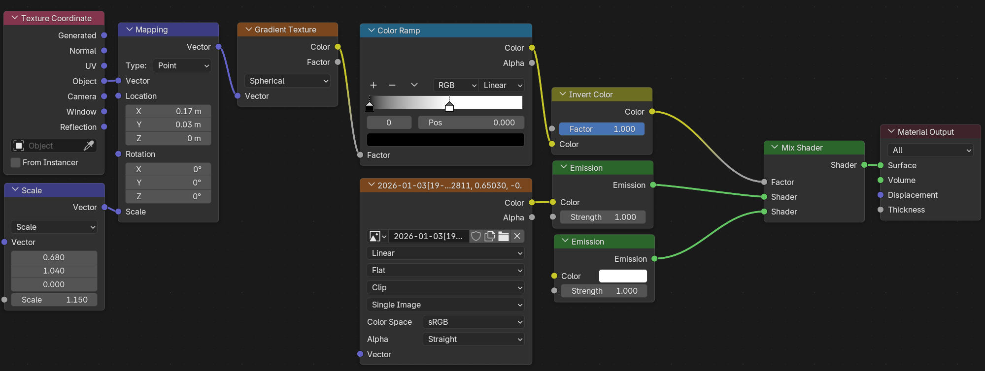 material setup for the object layer
