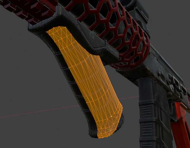 a foregrip with some vertices selected