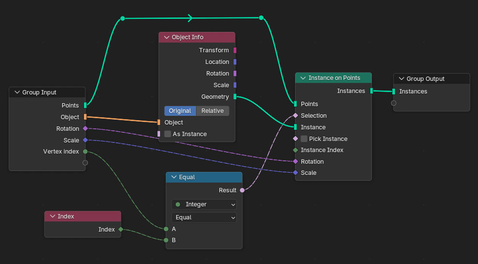 node group to rotate the parts