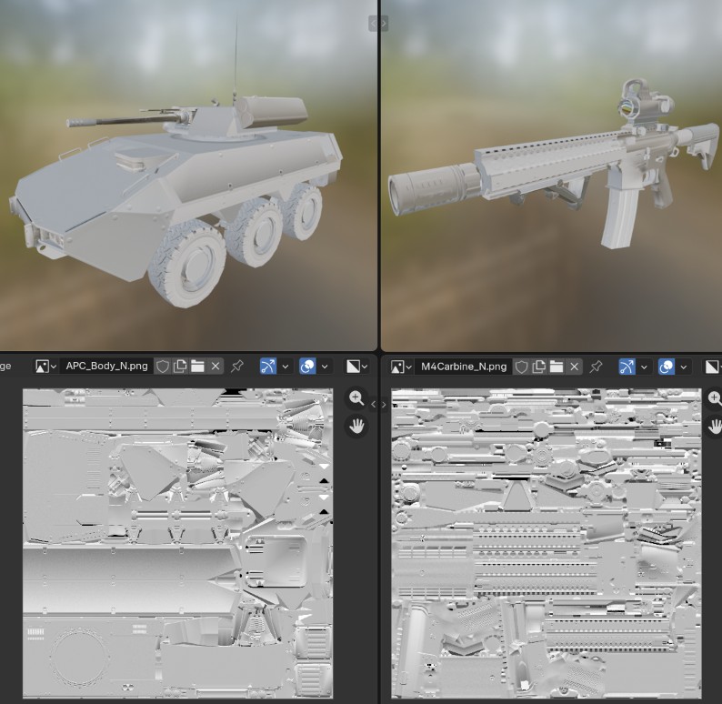 normal map strength applied to objects.