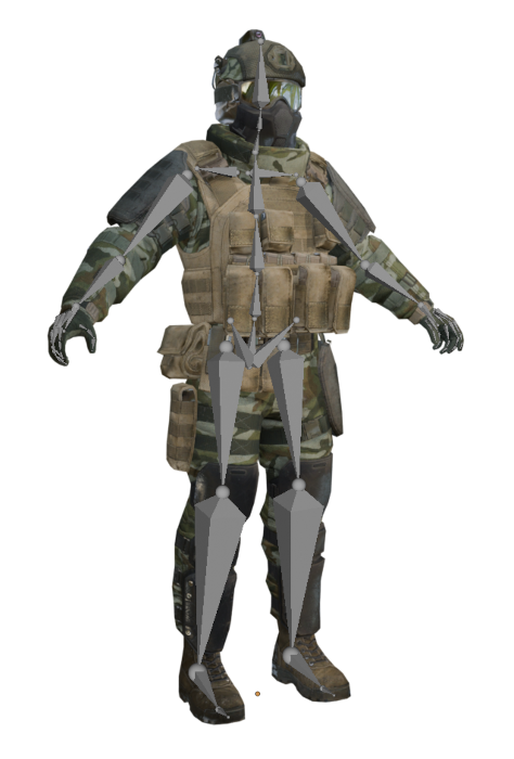 Example of skeleton for rigging