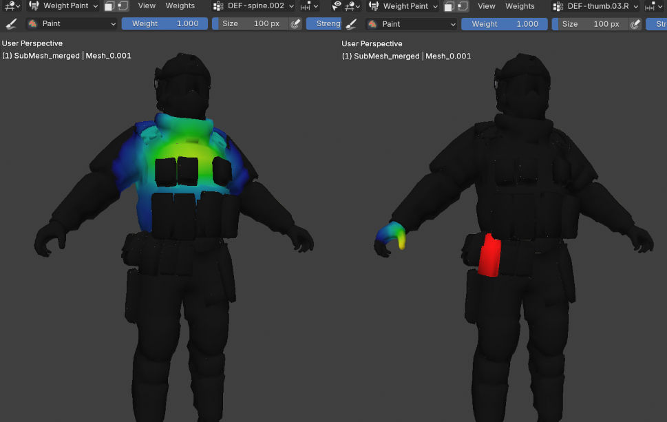 weight paint errors