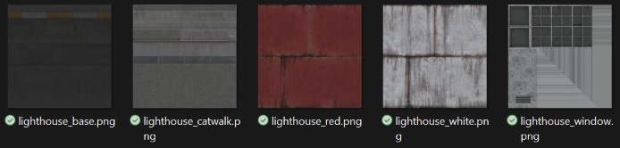 textures for the lighthouse.