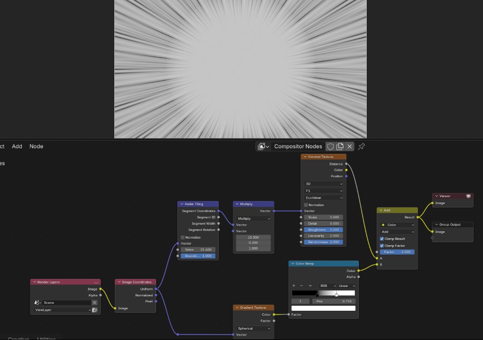 radial lines setup.